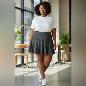 NEW, Reitmans, Pleated Knit Skirt, Plus Size 2X, Gray